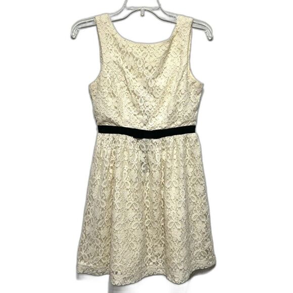 dELiA*s Sleeveless Mini Dress White Eyelet Lace Sundress Wedding Womens size 5/6 - Picture 1 of 8